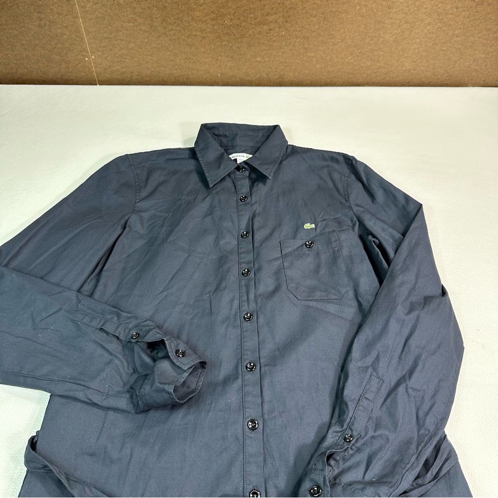 Lacoste Women's Long Sleeve Button Through Belted Pique Dress - Picture 4 of 9
